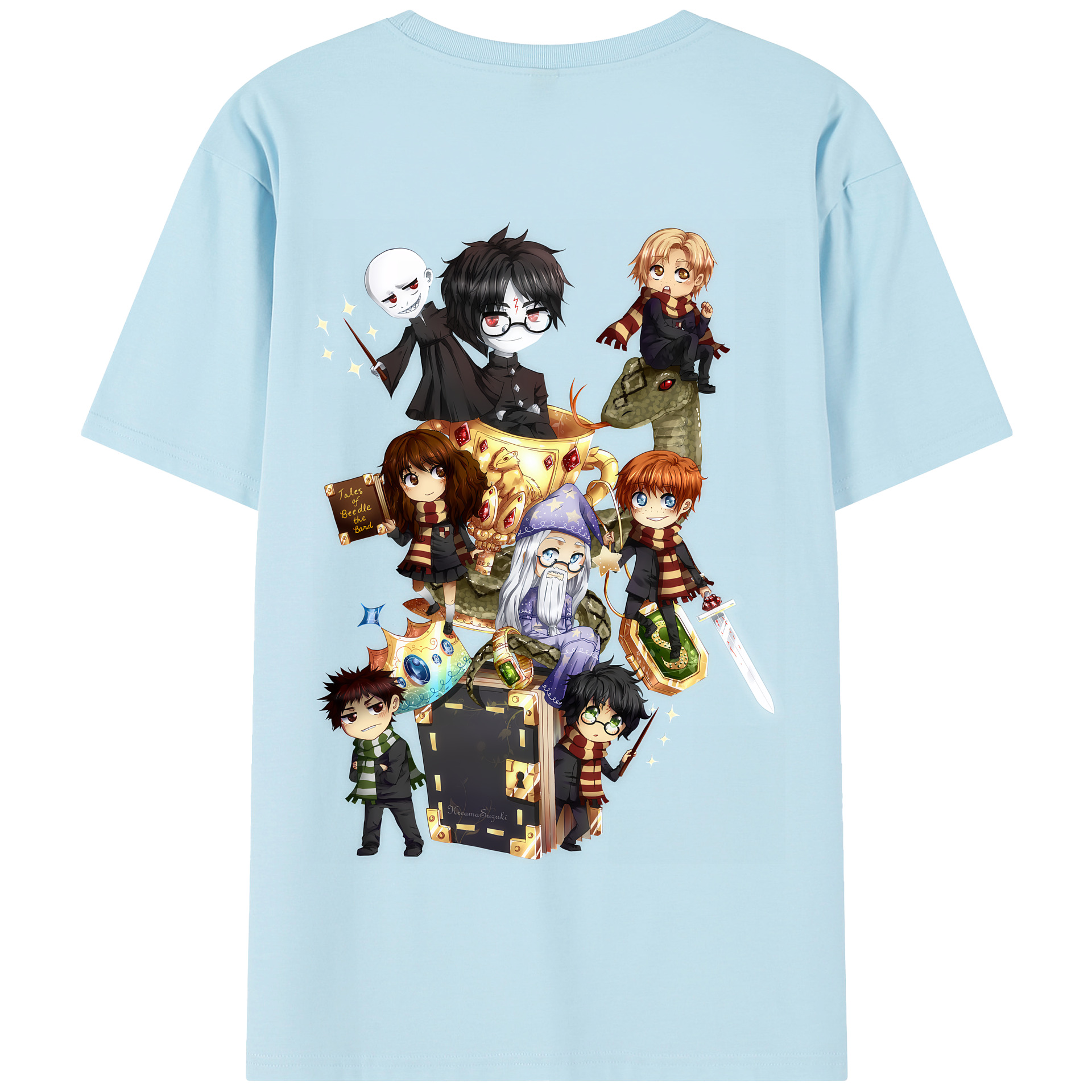 （画像用） Harry Potter ハリー・ポッターシリーズ 綿100％半袖Tシャツ（背面プリント）